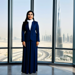 **

"A professional Arab businesswoman in a modern, modest business suit, standing confidently in a bright, spacious office in Dubai, United Arab Emirates. The office has large windows with a view of the Burj Khalifa. Fully clothed, appropriate attire, safe for work, perfect anatomy, correct proportions, natural pose, professional photography, high quality, family-friendly."

**